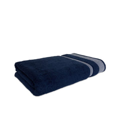 Spaces 100% Cotton Large 600 Gsm Dobby Solid Bath Towel (Midnight Blue)