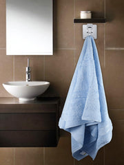 Ramraj Cotton Bamboo Terry Bath, Hand & Face Towel 850 Gsm | Quick Dry & Anti Microbial Combo Towel (Light Blue) - Set Of 3