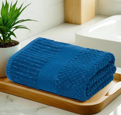 Mush Hearth & Haven Bamboo Large Size Bath Towels 450 Gsm | Bamboo Bath Towel Soft, Highly Absorbent & Quick Dry (Steel Blue)