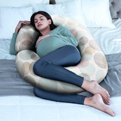 Pregnancy Pillow, C Shaped Pillow, Maternity Pillow For Sleeping - Moonshine | 100% Cotton Pillow For Pregnant Mothers With Breathable & No Heat Fabric - Full Body Support For Better Sleep