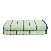 Spaces 100% Cotton Hand Towel 400 Gsm Ribbed Texture High Absorbency High Loft - Sea Green & Teal (Pack Of 2)