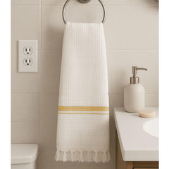 Pixel Home Decor Bath Towel 250 Gsm | Easy For Travel Micro Waffle Cotton Bath Towel (Yellow)