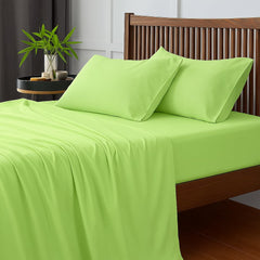 King Size Microfiber Bedsheet With 2 Pillow Covers - 102 X 108 Inches, Light Green | Ultra-Soft & Wrinkle-Free | Luxury Hotel Look