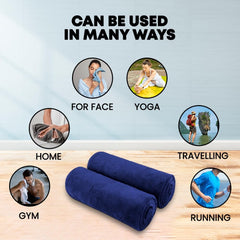 Maxoshine Microfiber Hand Towel 150 Gsm | Lint Free Napkins For Kitchen Wash Basin Gym Quick Dry & Soft Face Towel For Women & Men -Blue & Yellow (Pack Of 2)