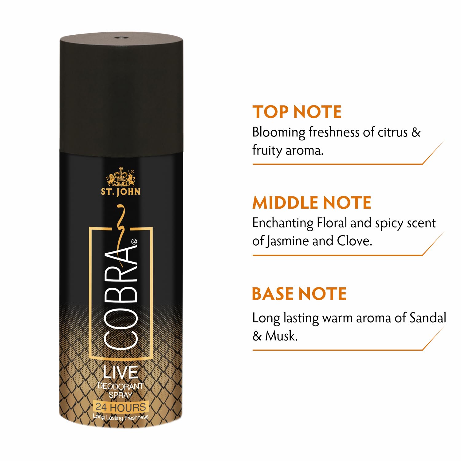 St. john Cobra Live & Juicy Deodorant Spray 300ml 10.1 Fl.oz. Pack Of 2 | Perfect Valentine Gift For Girlfriend & Boyfriend | 24hour Long Lasting Fragrance St. john Cobra Live & Juicy Deodorant Spray 300ml 10.1 Fl.oz. Pack Of 2 | Perfect Valentine Gift For Girlfriend & Boyfriend | 24hour Long Lasting Fragrance