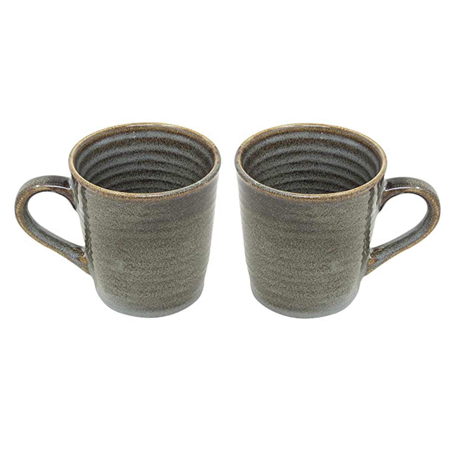 Studio Pottery Ribbed Ceramic Coffee Mugs Set Of 2 - Brown, 300ml Each | Milk Mugs - Chai Cups - Tea Cups & Mugs Studio Pottery Ribbed Ceramic Coffee Mugs Set Of 2 - Brown, 300ml Each | Milk Mugs - Chai Cups - Tea Cups & Mugs