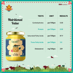 Organic Natural Desi Cow A2 Ghee By Gauneeti | Good Source Of Healthy Desi Cow Ghee Perfect For Nourishes Skin & Eyes | (500ml) 16.9 Ounce | Jar Pack