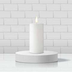WHITE PILLAR CANDLE UNSCENTED | BURNING TIME 90 HOURS | ROUND CANDLE