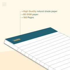 Flip Note A5 Notepad – Velvet Finish Cover, 80 Sheets Premium Smooth Paper (Blue) Pack Of 2