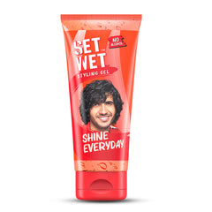 Set Wet Styling Hair Gel For Men Shine Everyday , 50gm 1.7 Oz. | Light Hold , High Shine | For Long Hair | No Alcohol , No Sulphate