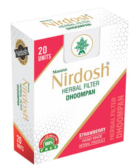 Strawberry Flavored Herbal Filter Dhoompan Sticks - Pack Of 2X 20 Pcs Herbal Cigarette | Bidi Sticks Rolled In Tendu Leaves, Non-Addictive Sticks - Tobacco Free & Nicotine Free