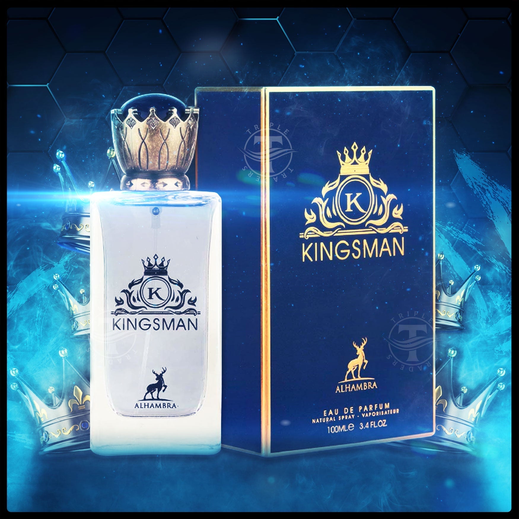 KINGSMAN BY MAISON ALHAMBRA EAU DE PARFUM 100ML 3.4 FL.OZ. FOR MEN KINGSMAN BY MAISON ALHAMBRA EAU DE PARFUM 100ML 3.4 FL.OZ. FOR MEN