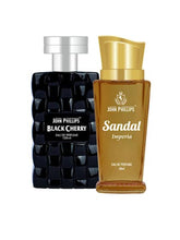John Phillips Black Cherry 100ml 3.4 Fl.oz. & Sandal Eau De Perfume 60ml 2 Fl.oz. Long Lasting For Men & Women