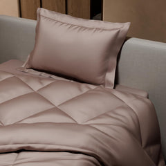 Single Bedsheet + Comforter With 1 Pillow Covers - 60 X 90 Inches, Champagne | Ideal For Gift Special Occasions | Perfect Romantic Bedsheet For Couples