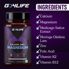 Go4life Plant Based Vitamin D3 K2 Mk7 + B12 For Joints Bones Support | 60 Tablets , 100gm 0.2lbs