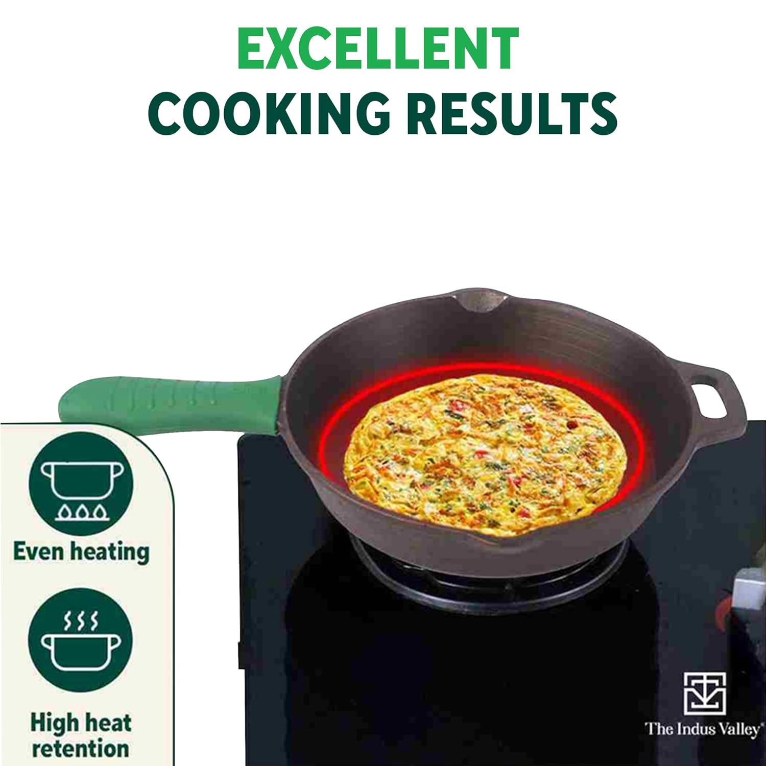 Super Smooth Cast Iron Fry Pan Or Skillet With Silicone Grip - Small 20.3cm, 8 Inch, 1.3 Liters, 2.3 Kg | Induction Friendly, Nonstick, Pre-Seasoned Fry Pan, 100% Pure & Toxin Free, Black Super Smooth Cast Iron Fry Pan Or Skillet With Silicone Grip - Small 20.3cm, 8 Inch, 1.3 Liters, 2.3 Kg | Induction Friendly, Nonstick, Pre-Seasoned Fry Pan, 100% Pure & Toxin Free, Black