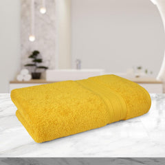 Prexa 100% Cotton Bath Towel 450 Gsm | Soft Bath Towel For Men & Women Ultra Absorbent Cotton Towel (Yellow)