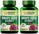 Himalayan Organics Grape Seed Extract 500mg Antioxidant Supplement, Healthy Cholesterol Level Boost Immunity, Promote Healthy Hair & Skin | 90 Veg Capsules 150gm 0.3lbs Each Pack Of 2