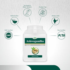 Jain Pure Ashwagandha Powder Extra Energy, Stress Relief, Sound Sleep, Sugar Support, Immunity Booster 100% Natural Premium Grade | 400gm 0.8lbs