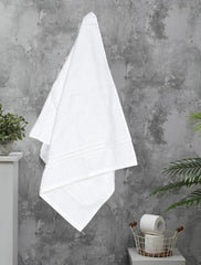 Tuni Mani 100% Cotton Turkish Bath Towel 500 Gsm | High Absorb & Quick Dry Bath Towel (White)