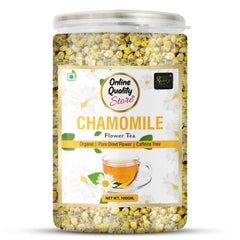 Online Quality Store Chamomile Flower Tea - 100gm, 3.5 Ounce | Reduce Anxiety, Sleep Tea & Stress Relief - Organic Pure Dried Flower | Caffeine Free