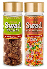 Panjon Swad Chatpata Amla & Coloured Saunf Mouth Fresheners 290gm, (145gm *2 Bottles)