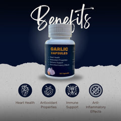 Looks United Ayurvedic Garlic Nutritional Supplement Capsules, For Overall Health & Well - Being | 60 Capsules 100gm 0.2lbs