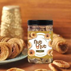 100% Natural Dried Afghani Anjeer Figs By Nut O Nut 250gm, | Rich Source Of Fibre Calcium & Iron| Low In Calories & Fat Free| Non-gmo Dried Anjir Jar Pack | 8.8 Ounce