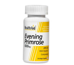 Healthaid Evening Primrose Oil 1000mg With Vitamin E, For Women Health & Skin Care, Supports Hormonal Balance, Helpful For Pms & Menopause, Rich Source Of Omega 6 | 30 Softgel Capsules 50gm 0.1lbs