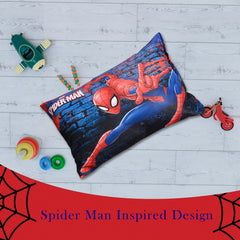 Marvel Spiderman Print Kid's Pillow, Soft Cushion Pillow Filler - 12 X 18 Inch | Sleeping Pillow Filler For Kids | Polyester Kids Pillow For Sleeping & Travel, Navy Blue, Multipurpose Use