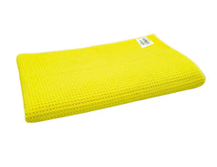 Softspun Microfiber Waffle Weave Cloths Towel 150 Gsm | Multipurpose Highly Absorbent Lintstreak Free Wash Cloth (1 Piece) -Yellow