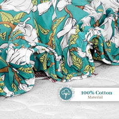 Double Bedsheet For Queen Size With 2 Pillow Covers - 60 X 78 Inches, Aspen Green | All Around Elastic Fitted Soft, Lightweight & Breathable Cotton Bedsheet