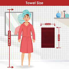 Zahya Terry Cotton Hand Towels 800 Gsm | Soft, & Absorbent Hand, Face, Gym & Travel Use (Maroon) - Pack Of 4