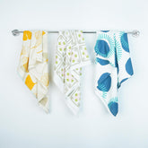 Thirsty Towel Bamboo Bath Towels 720 Gsm | Quick Dry Lightweight High Absorbent Bath Towel Large Size | Pack Of 3 (Circles + Ginkgo Garden & Floral Tiles)