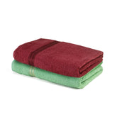 Comforic 100% Cotton Bath Towels 600 Gsm | Large Size Bath Towel For Men & Women Quick Dry, Super Soft & Absorbent Gym Towel, Travel Towel (Cherrywood & Hazel Green)- Pack Of 2