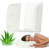 Aloevera Memory Foam Pillow For Neck & Shoulder Pain, White Color, Standard Size | Orthopedic Pillow For Sleeping, Pain Relief & Spinal Alignment | Ergonomic Design - Pack Of 1