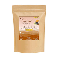 Tassyam Organics Kadak Assam Masala Tea - 500gm, 17.6 Ounce | Masala Chai Improved With Leaf Tea - New & Improved Hand Crushed Spices + Gold Blend CTC Chai With No Artificial Flavors