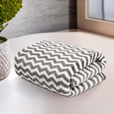 Heart Home Microfiber Soft Face Towels 250 Gsm | Quick Dry & Absorbent Hanging Hand Towels - Zig Zag Grey