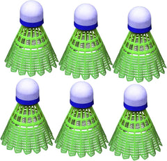 STRIVE FIT Falcon Durable Plastic Shuttlecocks , High-Performance Birdies | Green , Pack Of 6