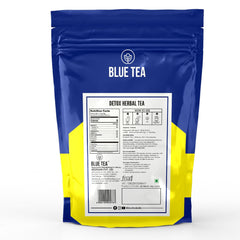 Blue Tea Caffeine Free Detox Herbal Tea - 30 Pyramid Tea Bags In Zip Lock Pack | Improves Digestion, Clear & Smooth Skin - Gluten Free, Non GMO