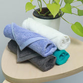 Heelium Bamboo Face Towel 800 Gsm | Ultra Absorbent & Odour-Free 3x Softer Than Cotton Towels | Pack Of 4 (Teal, Grey, Iris & White)