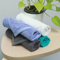 Heelium Bamboo Face Towel 800 Gsm | Ultra Absorbent & Odour-Free 3x Softer Than Cotton Towels | Pack Of 4 (Teal, Grey, Iris & White)