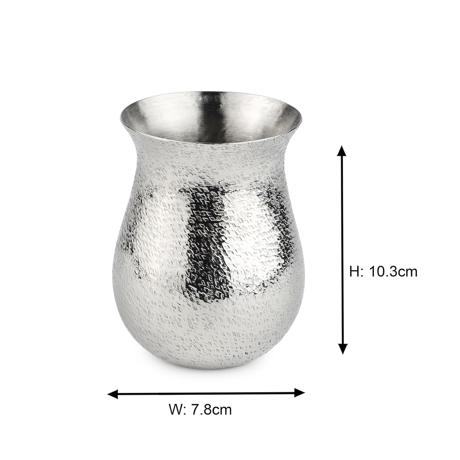 Designer Chrome Stainless Steel Traditional Drinking Glass Set Of 6 - 300ml Each | Corporate Gifting For Diwali - Handcrafted Textures Glass Set | Convenient Multipurpose Water Glasses Designer Chrome Stainless Steel Traditional Drinking Glass Set Of 6 - 300ml Each | Corporate Gifting For Diwali - Handcrafted Textures Glass Set | Convenient Multipurpose Water Glasses
