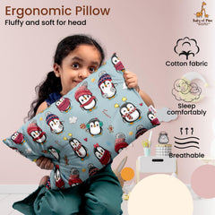 Premium Baby Pillow For Kids, Super Soft Cotton Kids Cushion - 12 X 18 Inches | For 5 Years Old Kids, Adorable Animal & Cartoon Prints | Bed Pillow, Washable, Easy To Care - Pillow 10