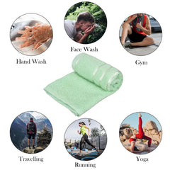 Kuber Industries Face Towel 1000 Gsm | Towels For Daily Use Workout Hand Towel | Lining Design | Pack Of 5 (Brown & Green)