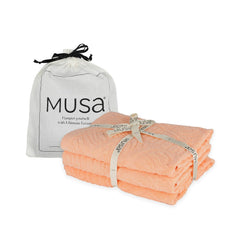 Musa Banana Hand Towels 400 Gsm | Terry Hand Towel For Wash Basin Kitchen Gym Towel For Men (Peach Fuzz) -Set Of 3