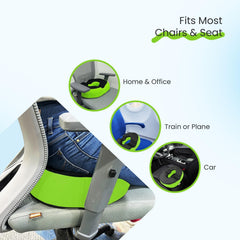 Donut Pillow For Tailbone Pain, Coccyx Seat Cushion, Gel Memory Foam Pillow | For Chair, Hemorrhoid & Piles Pillow, Car Seat, Hemorrhoids Fistula Prostate Post Relief, Black & Green