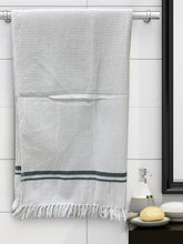 Athom Living Premium Cotton Light Weight Quick-Dry High Absorbent Cotton Bath Towel 250 Gsm, Green Stripes