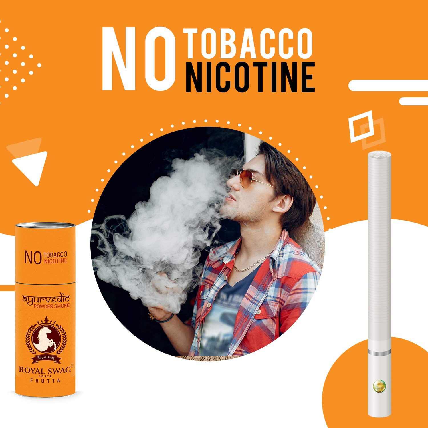 Royal Swag Ayurvedic & Herbal Cigarettes Regular Flavour & Frutta Flavour 20 Sticks Each With 20ml Shot Anti Addiction Spray - (40 Sticks) Royal Swag Ayurvedic & Herbal Cigarettes Regular Flavour & Frutta Flavour 20 Sticks Each With 20ml Shot Anti Addiction Spray - (40 Sticks)