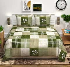 100% Microfiber Flat Double Bedsheets With 2 Pillow Covers - Light Green | 88 X 88 Inches - Durable & Long Lasting Fabric, Naturally Breathable & Wrinkle Free Bedsheet